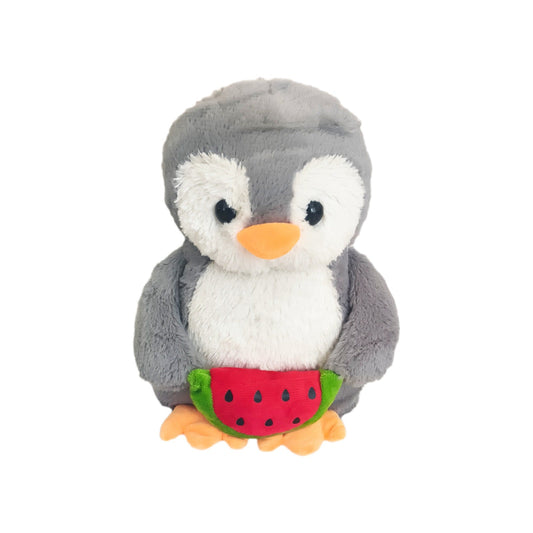 Grey Penguin with Watermelon Plush - Shop - Kuddl Toys