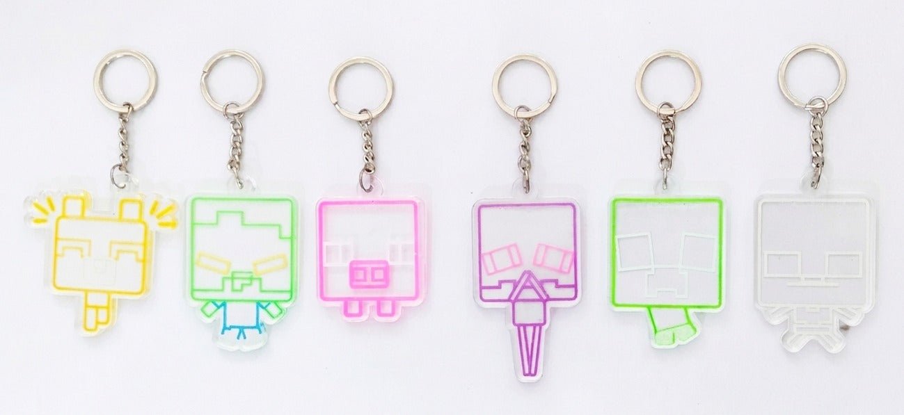 Minecraft Glow - in - the - Dark Acrylic Keychains – Mystery Pack (Official Licensed) - Shop - Kuddl Toys