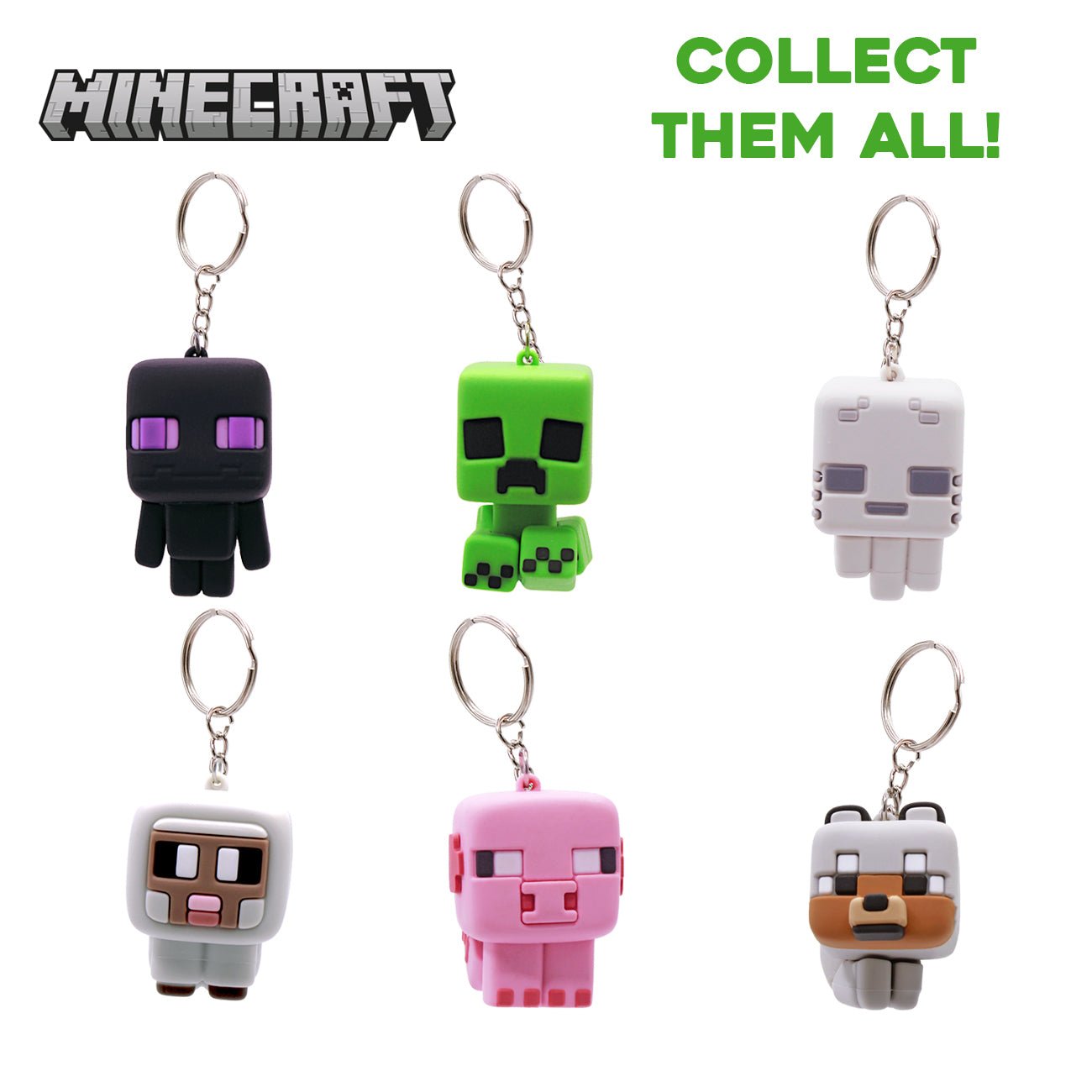 Minecraft Rubber Keychain Hangers – Blind Ball (Official Licensed) - Shop - Kuddl Toys